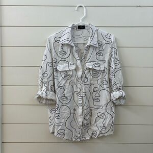 Milk & Honey Abstract Print Button Down Shirt